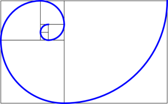 Squares made from the Fibonacci sequence.