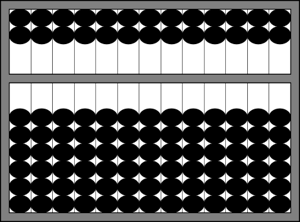 An idealized abacus showing zero.