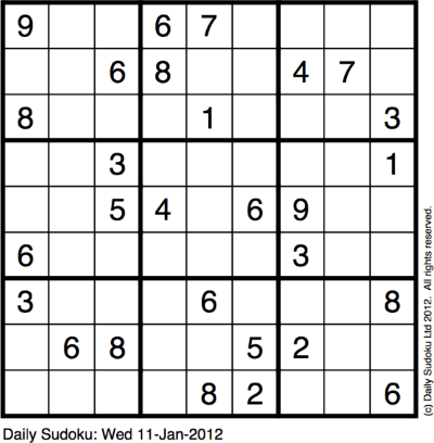 A Sudoku puzzle with 28 clues.